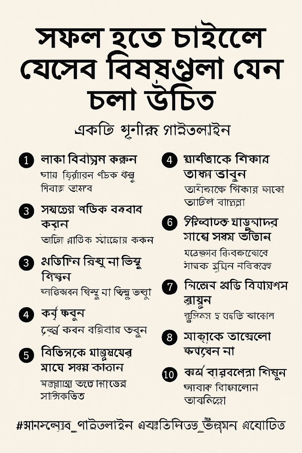 সফল হতে চাইলে যেসব বিষয়গুলো মেনে চলা উচিত